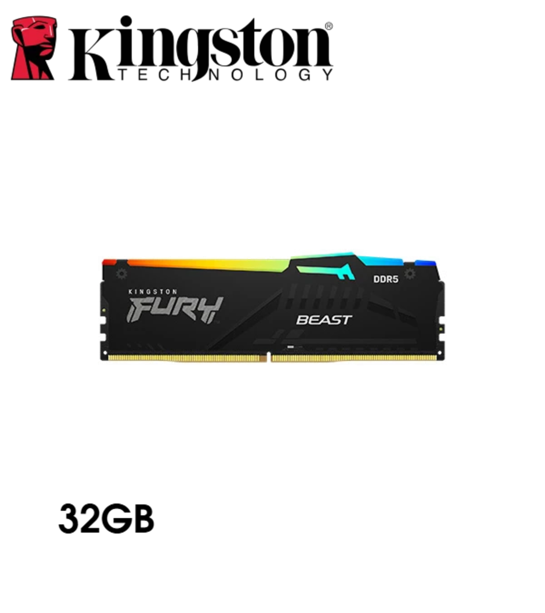 ذاكرة Kingston FURY™ Beast 32GB DDR5 RGB Memory