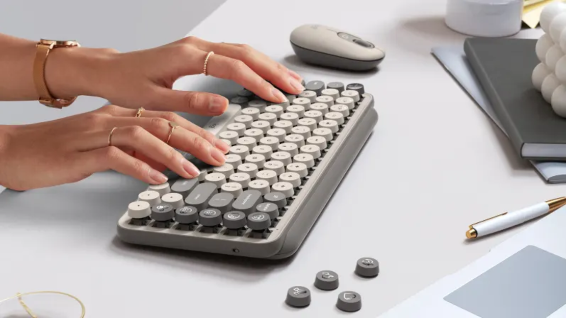 מקלדת מכאנית אלחוטית אפור LOGITECH POP KEYS