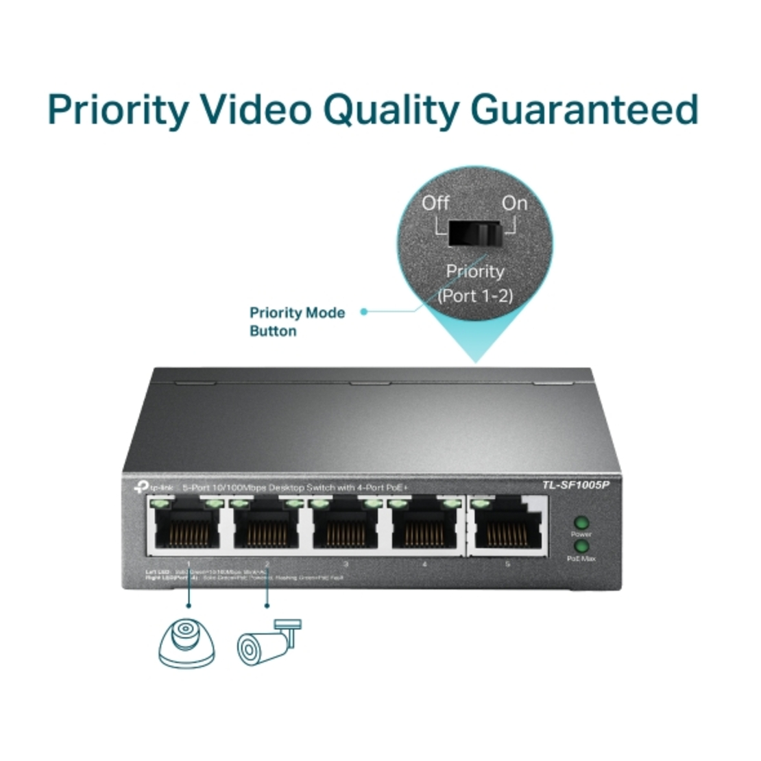 מתג TP-Link TL-SF1005P 4POE 58W 10/100 SWITCH
