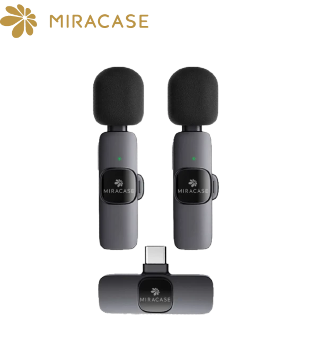 ميكروفون لاسلكي مزدوج MWMC550 Type-C من MIRACASE
