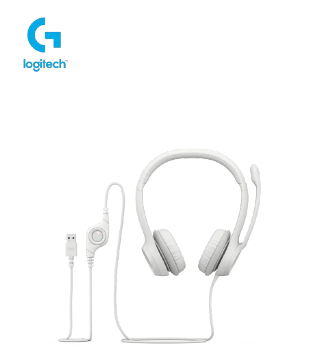 Logitech H390 USB COMPUTER HEADSET Off-White