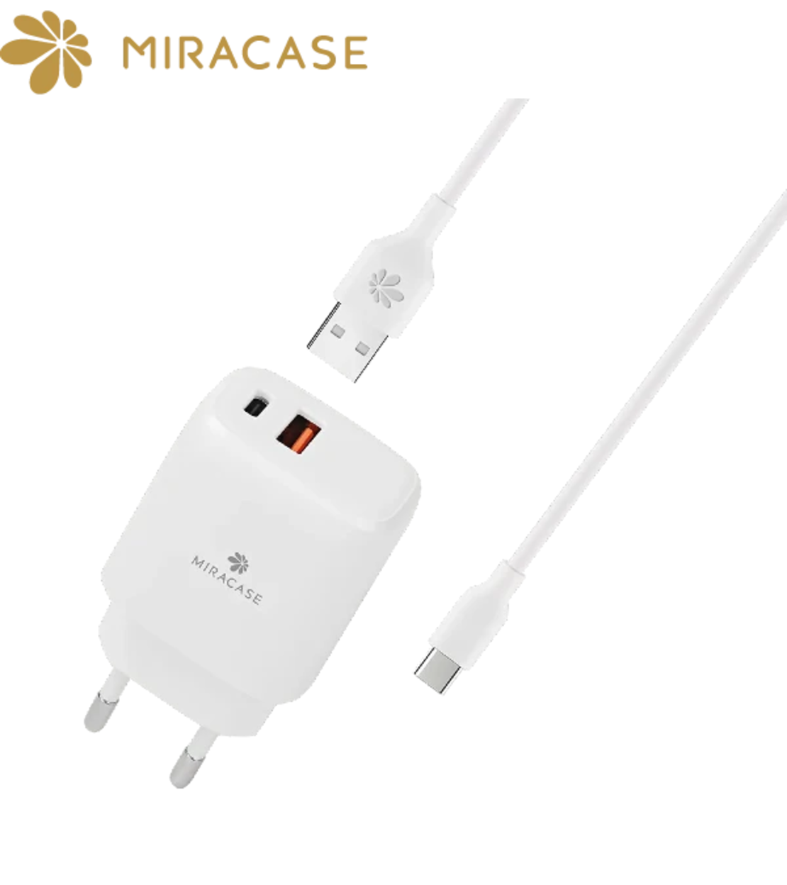 شاحن حائط سريع MIRACASE - PD 20W + QC 3.0 18W
