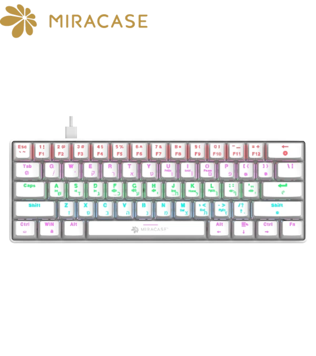 Miracase MMCK100 – لوحة مفاتيح ميكانيكية سلكية بيضاء