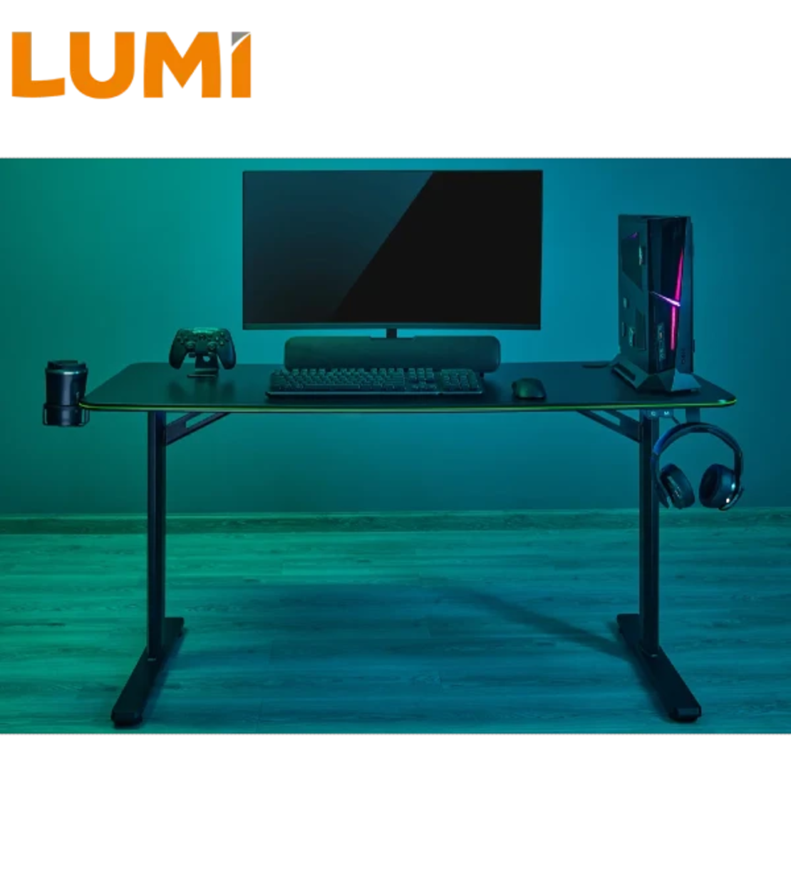 שולחן גיימינג עם תאורה GMD08-2 RGB