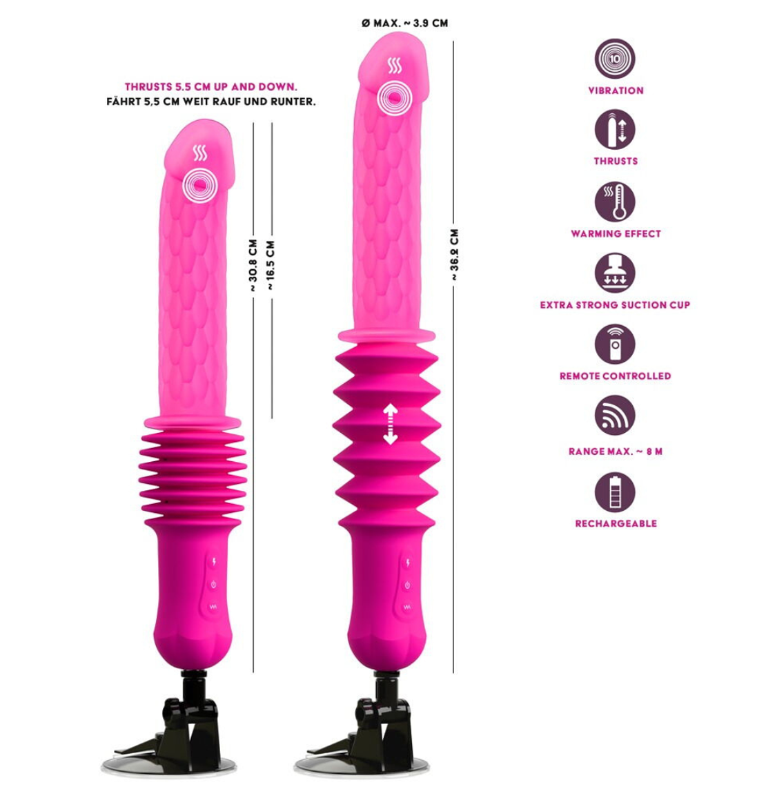 מכונת זיונים מתחמם רוטט ודוחף-You2Toys