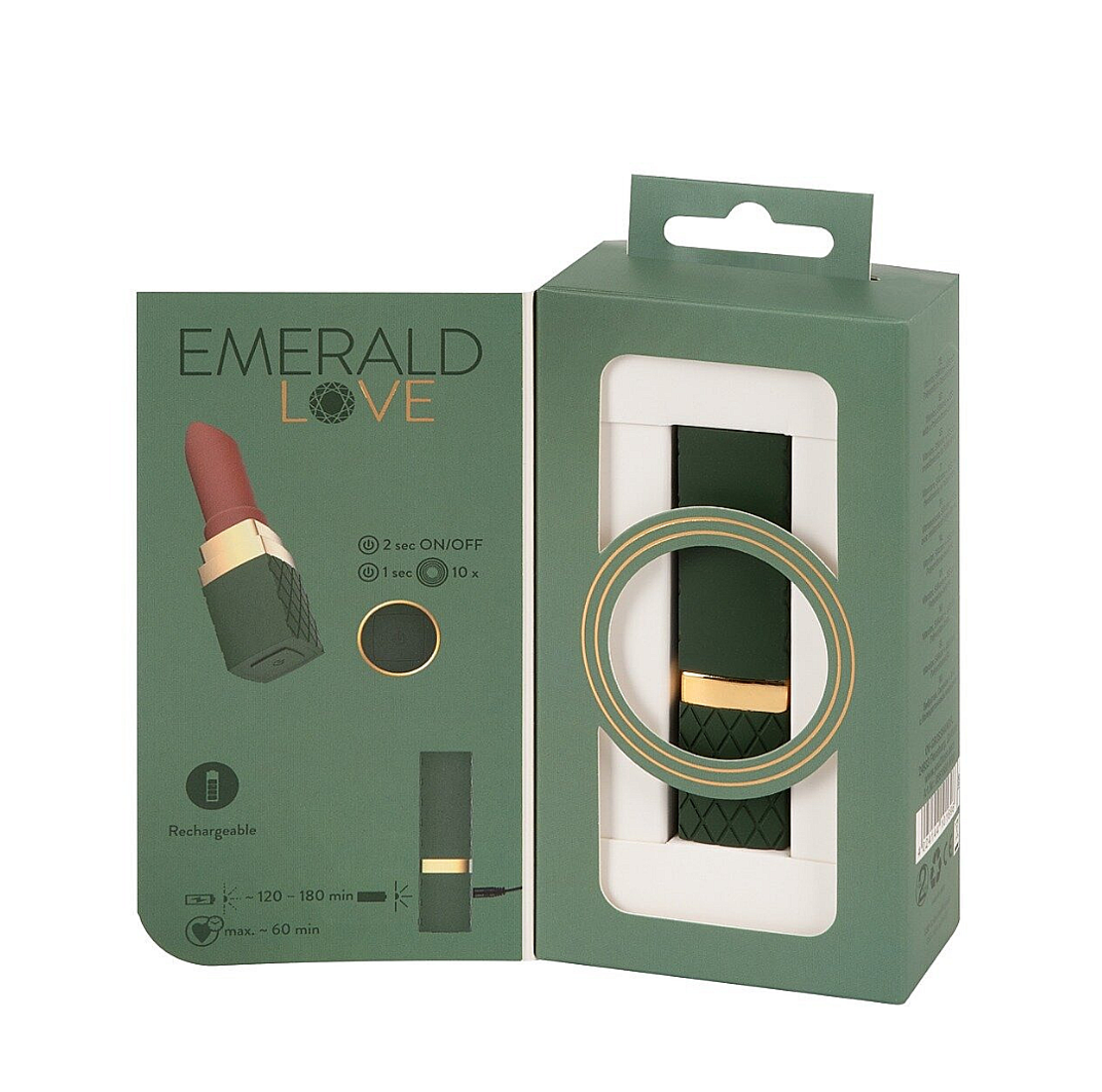 ויברטור שפתון יוקרתי רוטט ונטען- Emerald Love