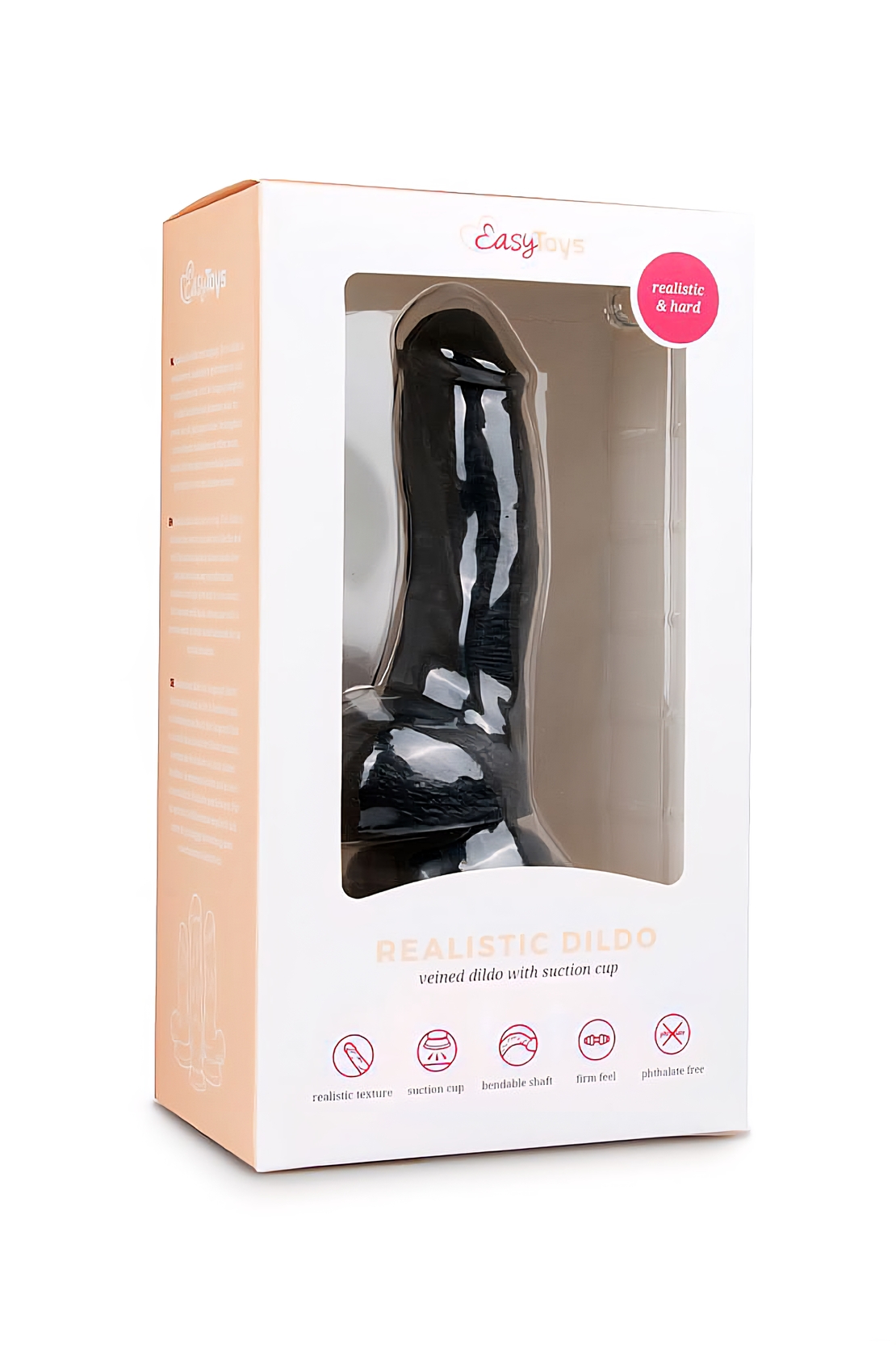 דילדו מציאותי קטן בצבע שחור עם כוס יניקה Easytoys Dildo Collection