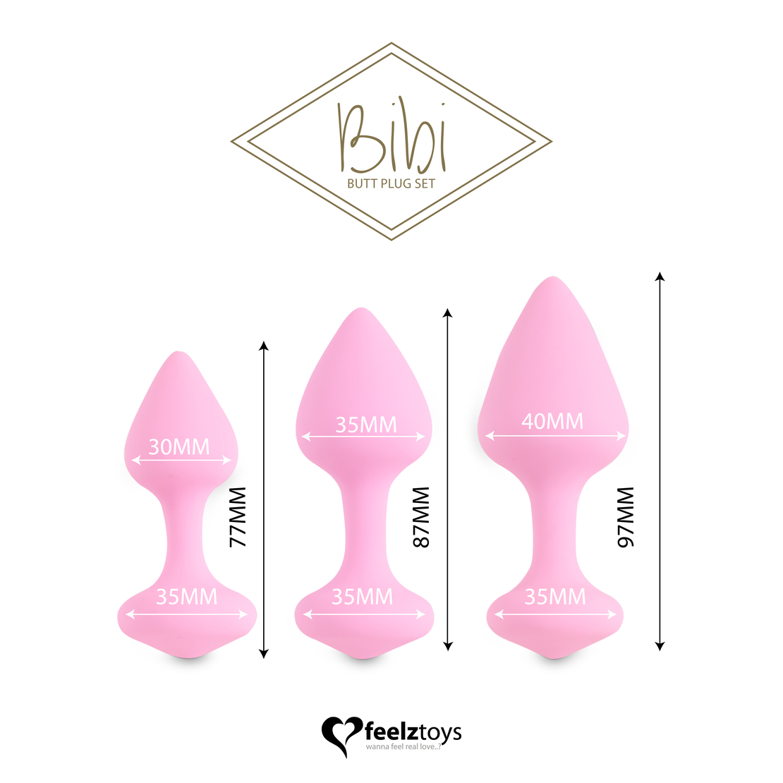 סט פלאג אנאלי לא רוטט לאימון- Feelztoys Bibi