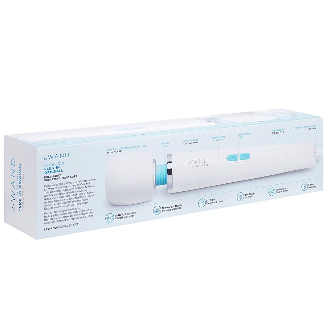 שרביט קסמים רוטט יוקרתי ועוצמתי לדגדגן-le Wand