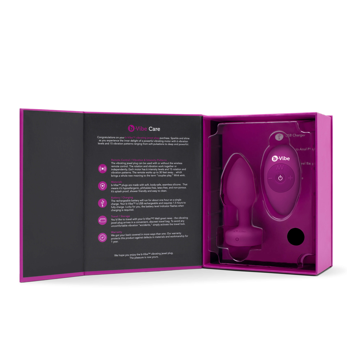 פלאג אנאלי תכשיט רוטט רובי-B-VIBE S/M