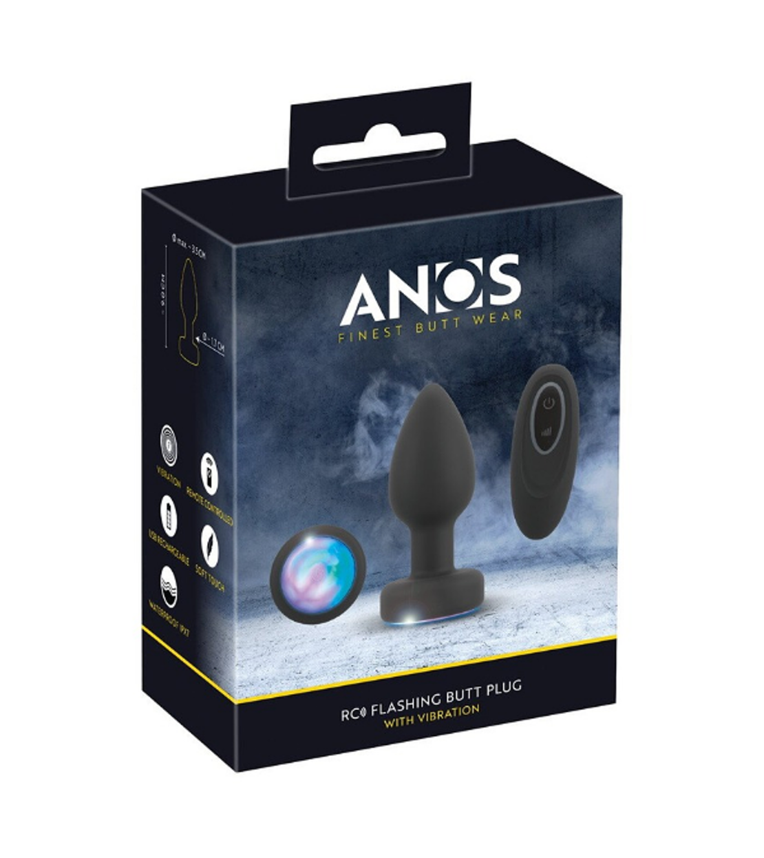 פלאג אנאלי רוטט עם תאורת לד  ANOS RC