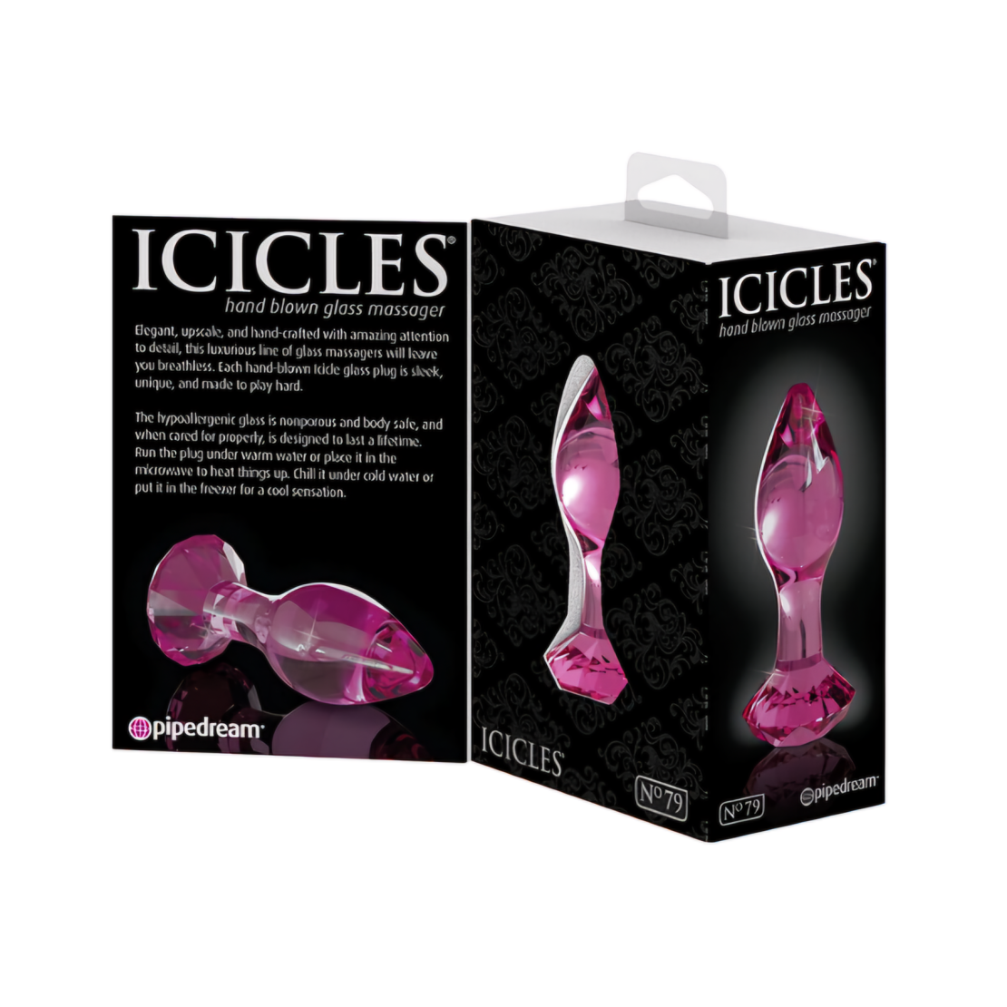 פלאג זכוכית מעוצב לחדירה אנאלית-icicles