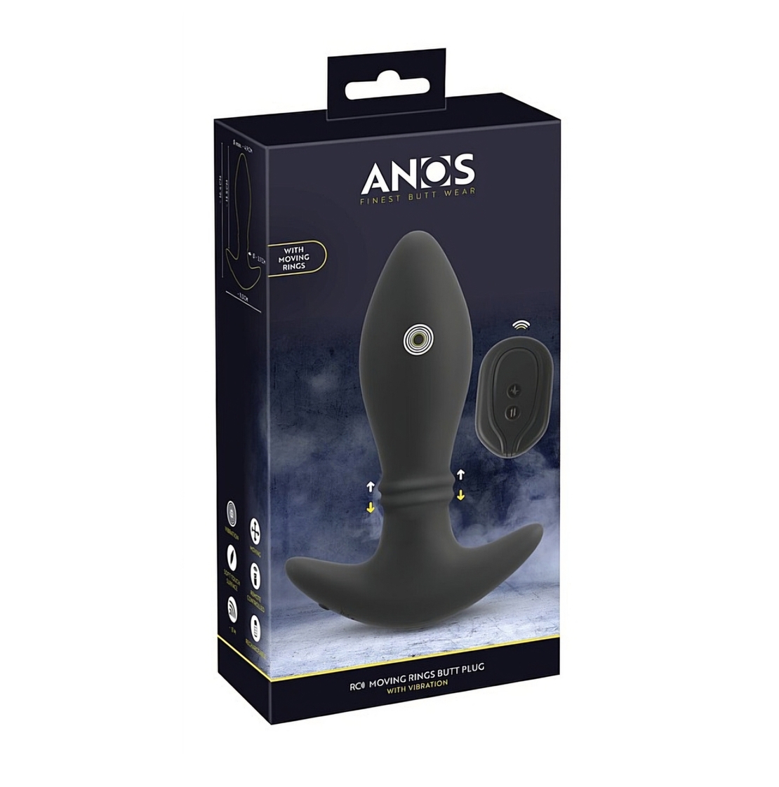 פלאג אנאלי רוטט עם טבעות נעות-ANOS