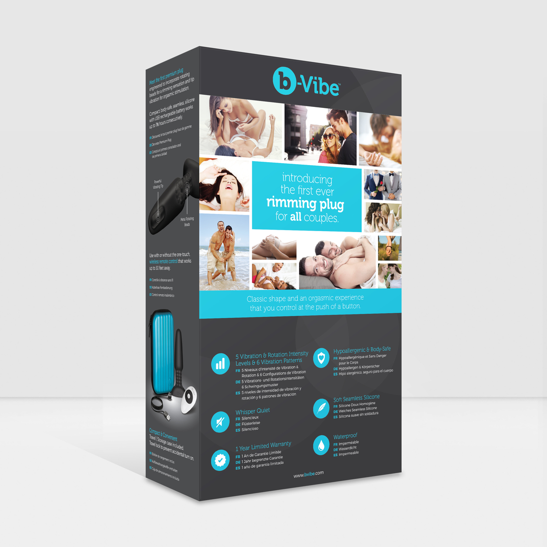B-VIBE - פלאג אנאלי רוטט עם שלט רחוק רימינג 2 שחור