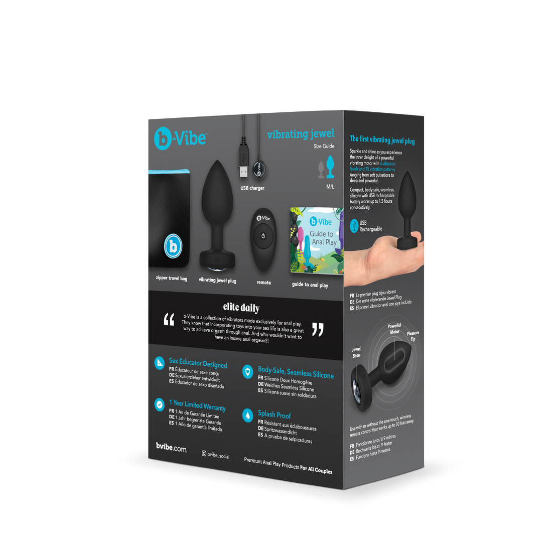 פלאג אנאלי תכשיט רוטט M/L-B-VIBE
