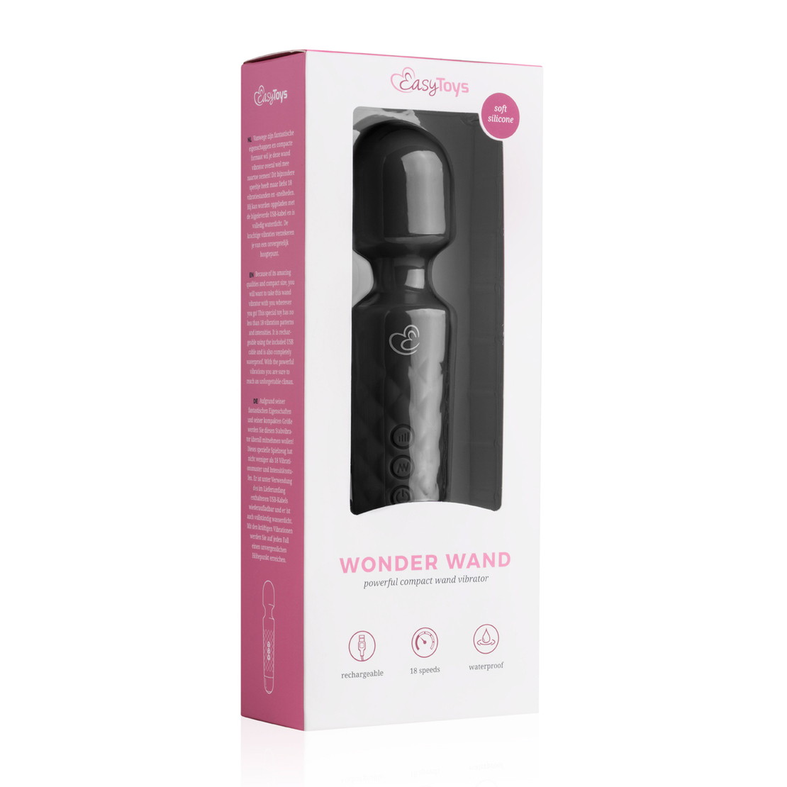 שרביט קסמים שחור רוטט לדגדגן ולעינוג זוגי-EasyToys
