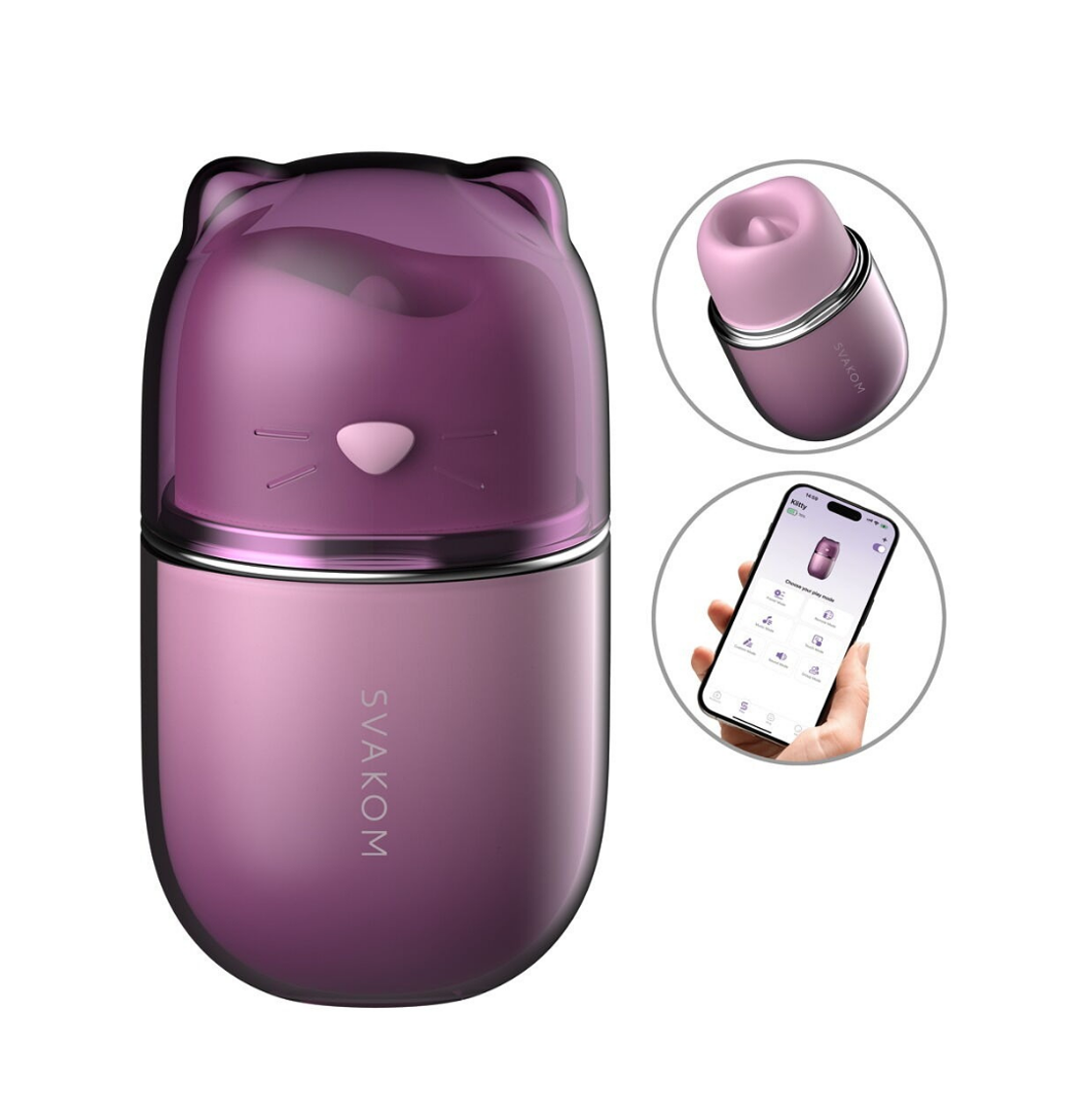 ויברטור חתחתול מוצץ,יונק,מלקק ורוטט-svakom