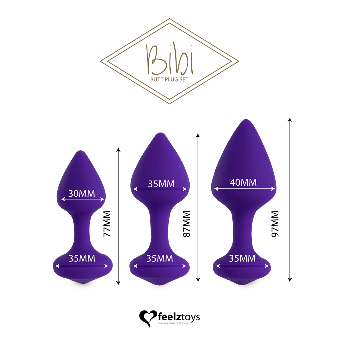 סט פלאג אנאלי לא רוטט לתרגול-Feelztoys Bibi