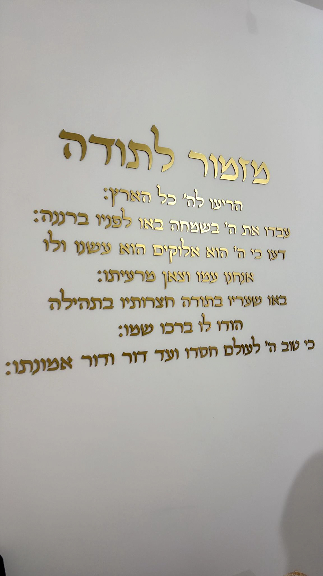 מזמור לתודה- אותיות לקיר