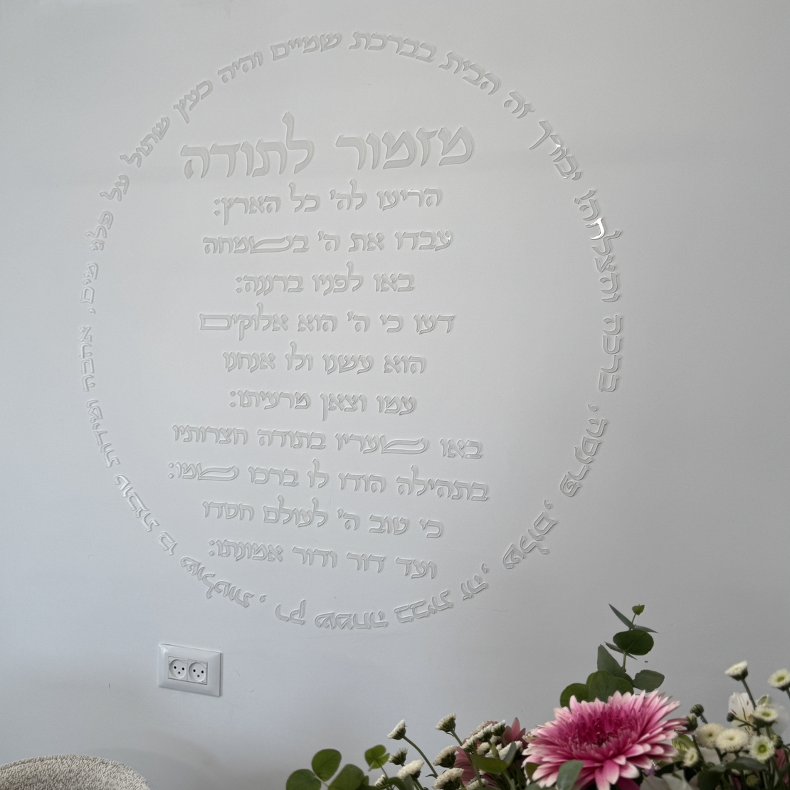 מזמור לתודה וברכת הבית - אותיות לקיר
