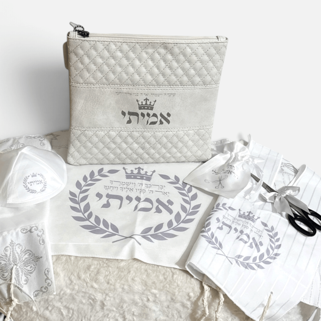 סט חלאקה - צבע לבן כסוף