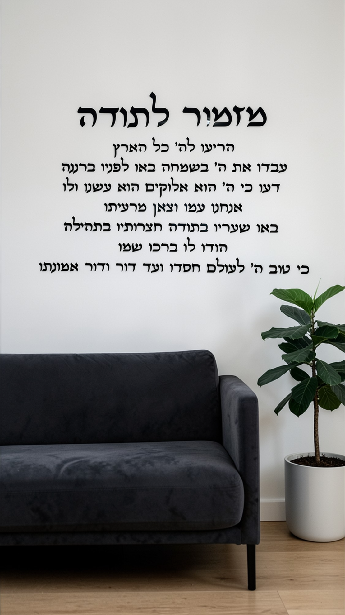 מזמור לתודה- אותיות לקיר