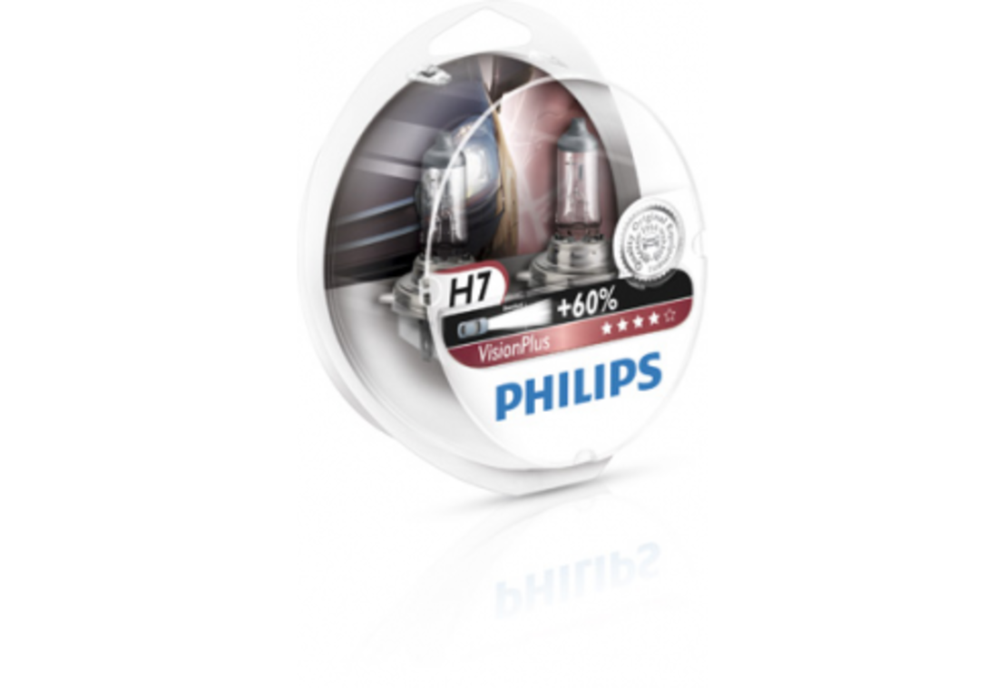 נורה 12V 55W +60% VisionPlus H7 - בליסטר זוג נורות