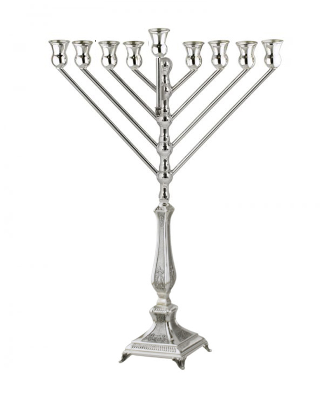 חנוכיה חבד גמלא ריקוע - כסף טהור
