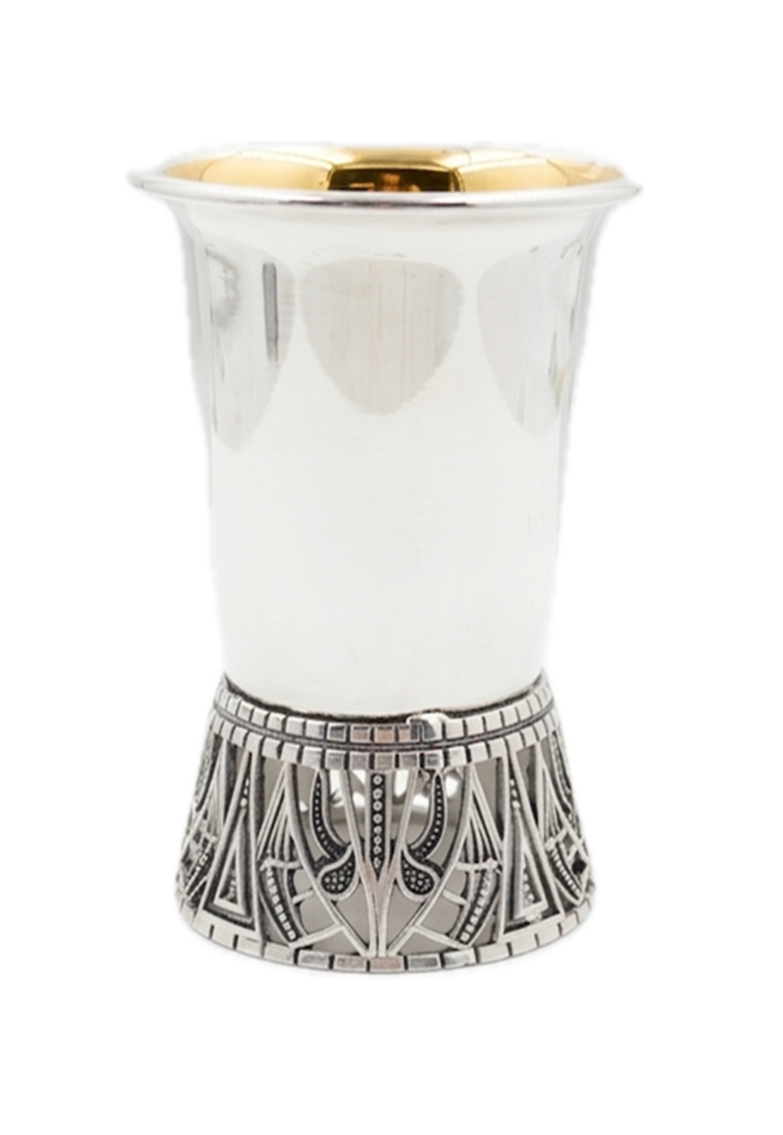 כוס רביעית חלקה רגל מעוטרת