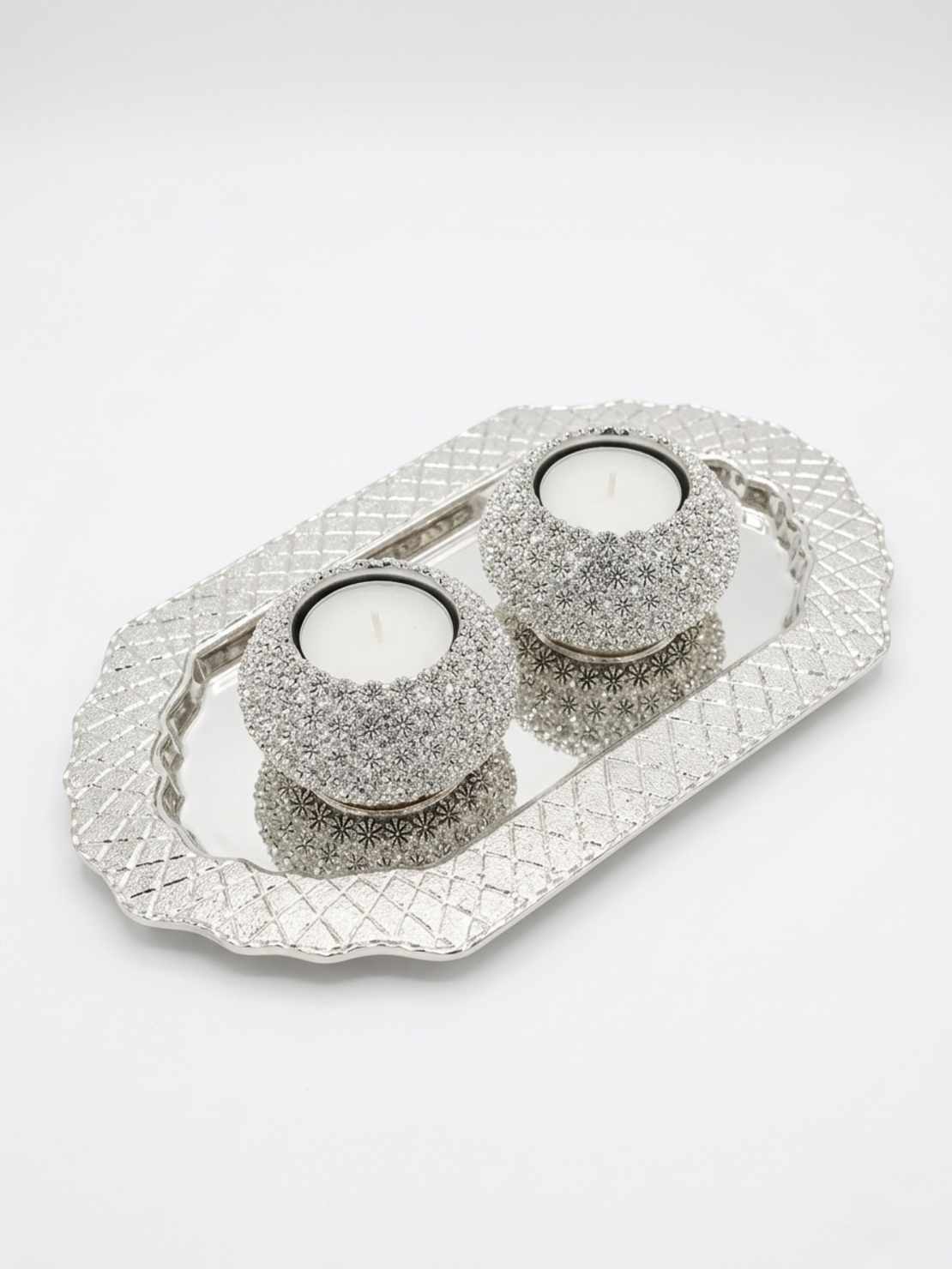 מבצע לפסח - זוג פמוטים שולחניים ומגש