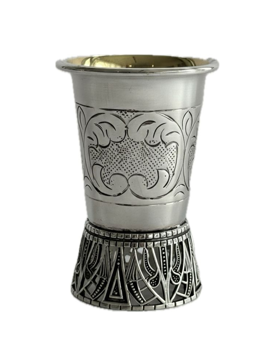 כוס רביעית ריקוע רגל מעוטרת