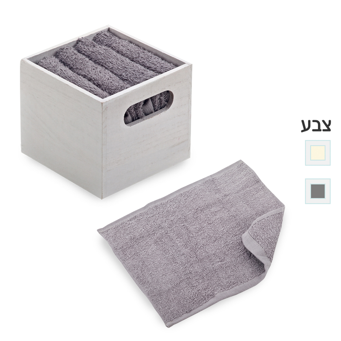 סט 4 מגבות ידיים במארז עץ מהודר – נובו