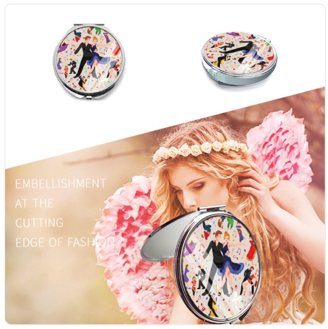 LOVELA Beauty Pocket Mirror |  Dance Circle design