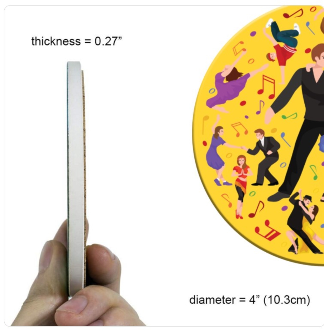 LOVELA Ceramic Coasters | Dance cirle design