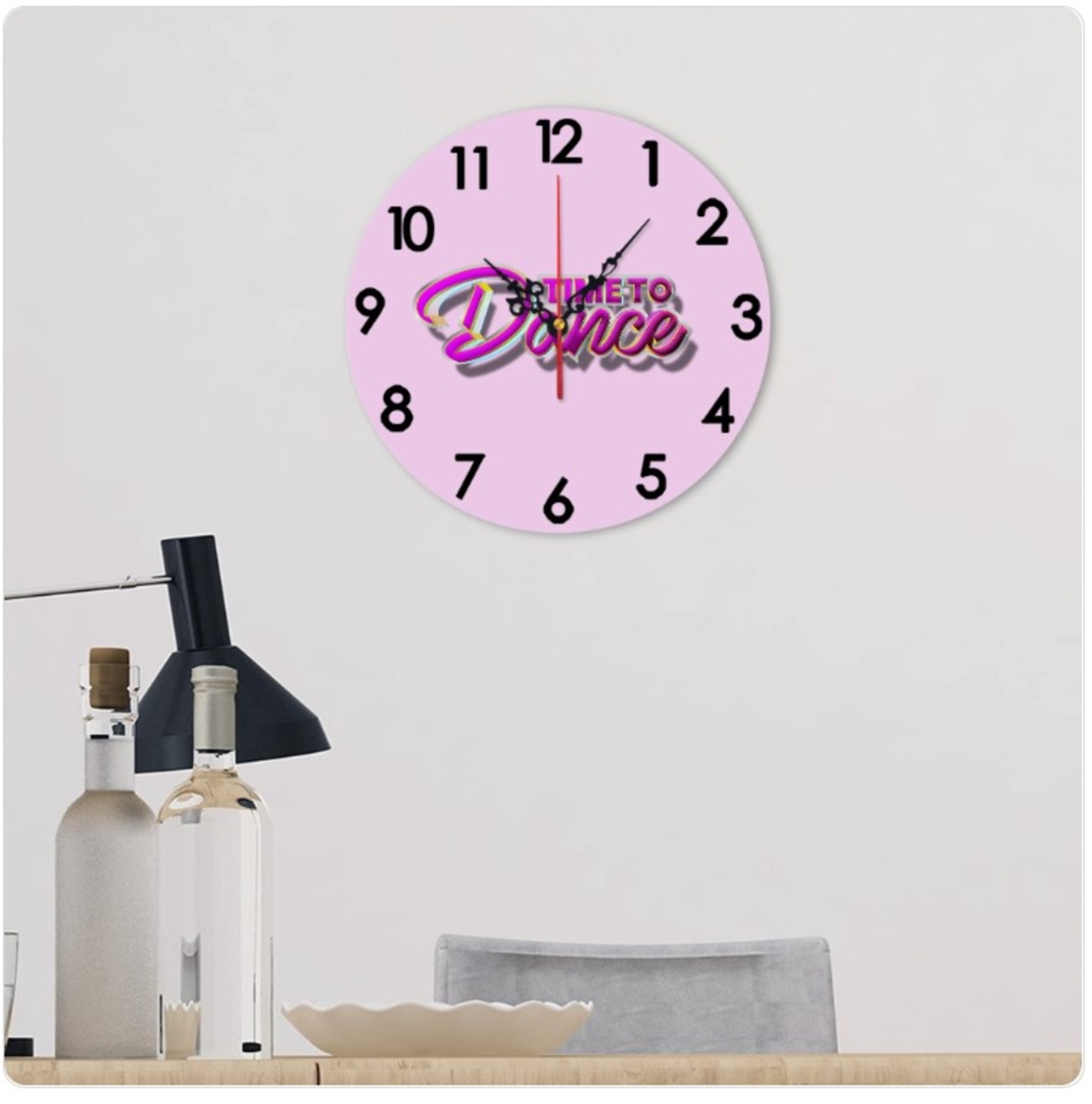 LOVELA שעון קיר | Time to dance Pink design