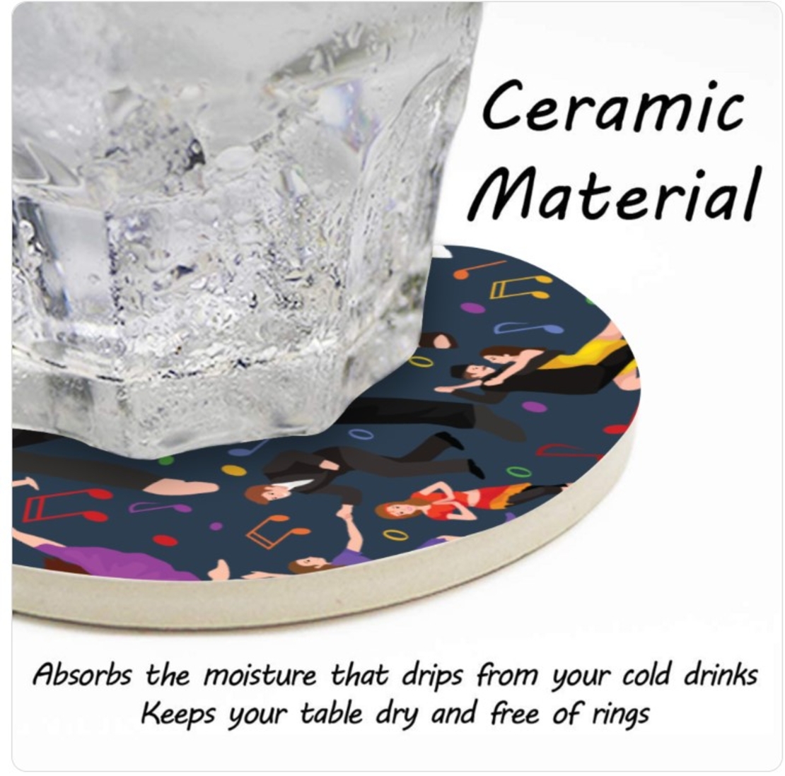 LOVELA Ceramic Coasters | Dance cirle design
