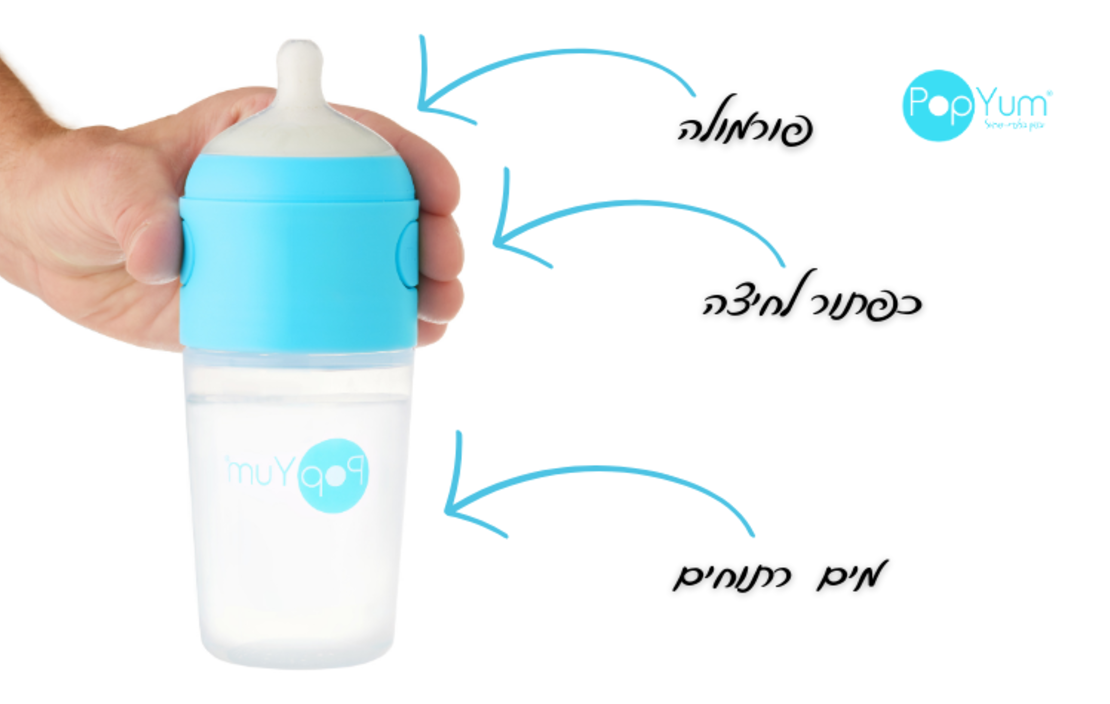מארז 2 יח' בקבוקי popyum לתינוק כחול 150 מיל' אנטיקוליק ללא BPA