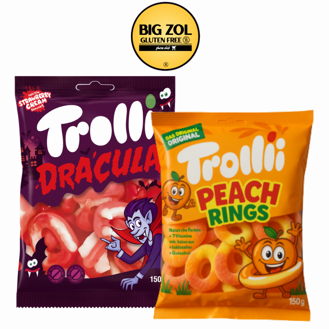 2 سكاكر ترولي شكل اسنان+خوخ