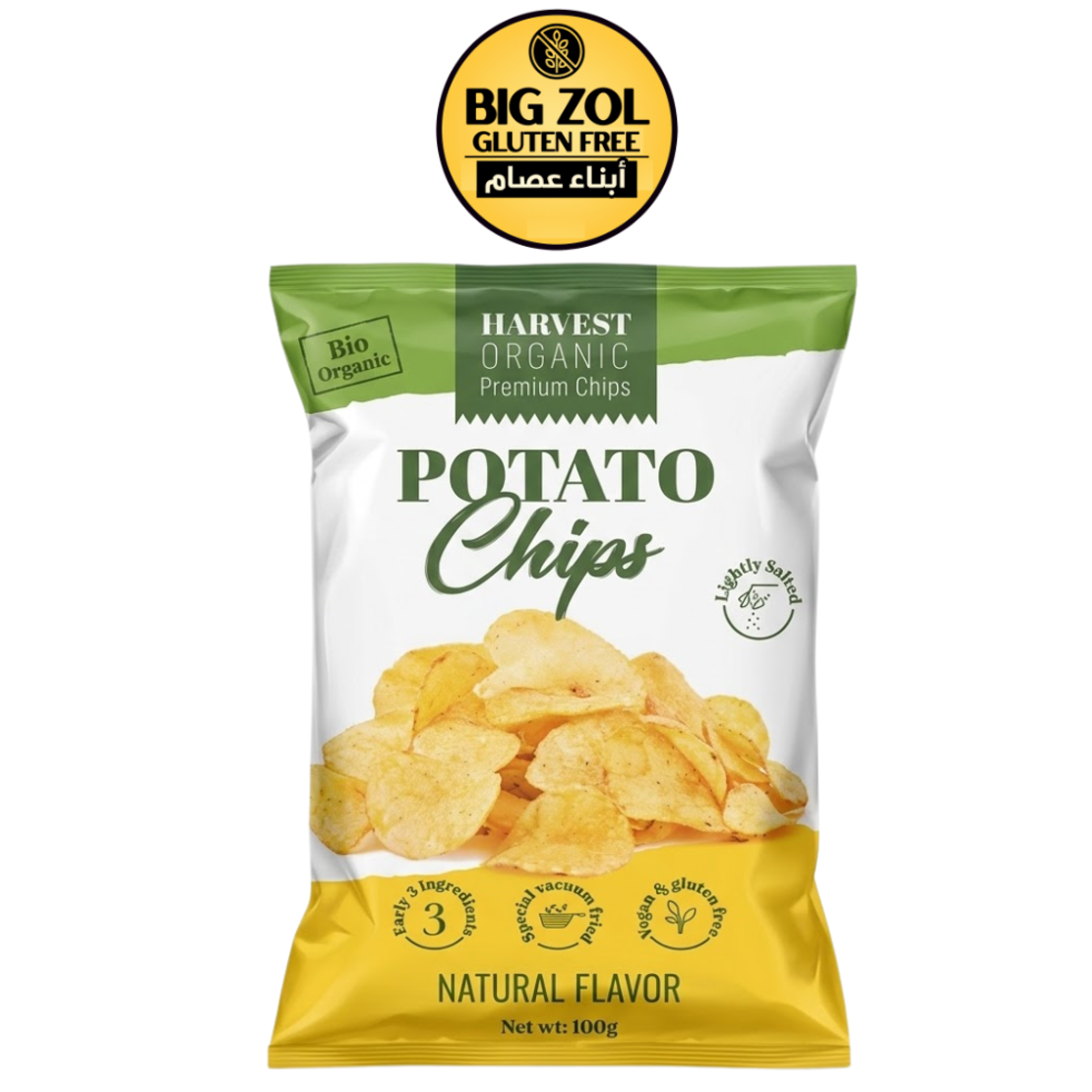 هارفست أورغانيك شيبس بطاطا – مملح خفيف