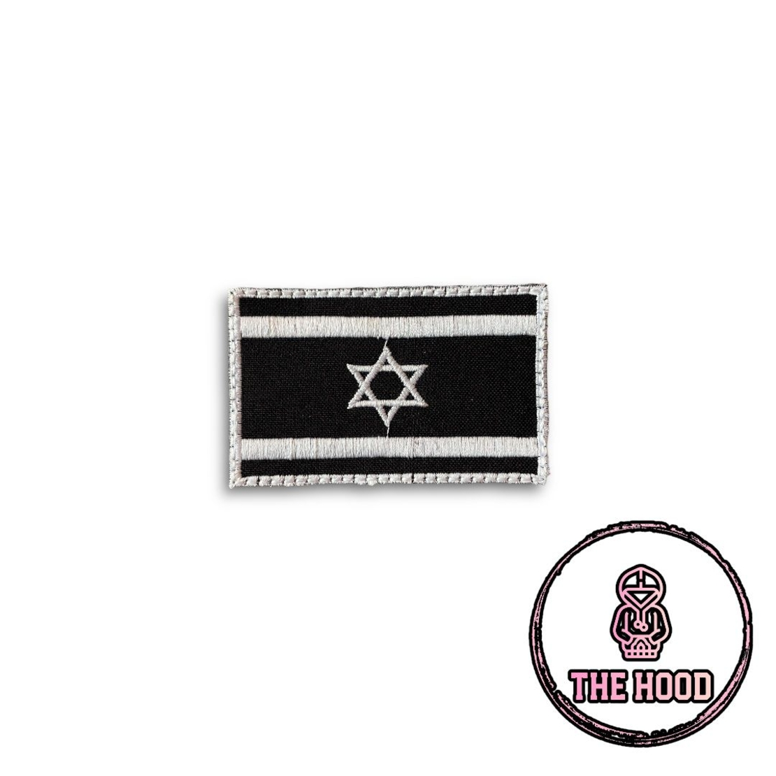 פאצ' דגל ישראל שחור לבן