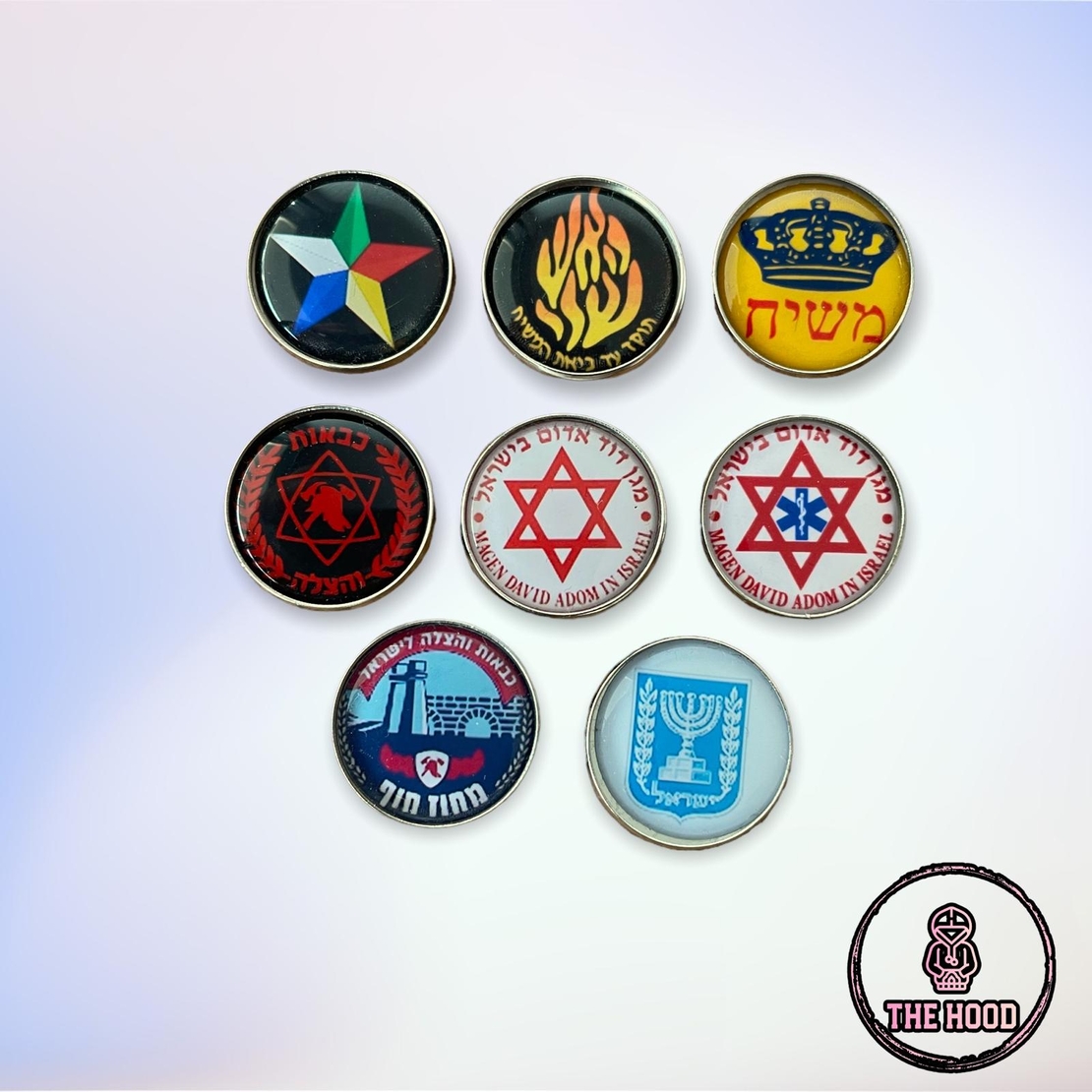 סיכות עגולות סמלים שונים