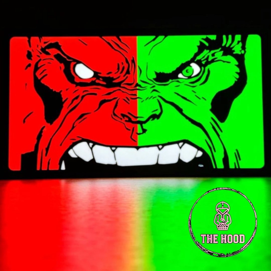מנורת Lightbox הענק הירוק והאדום hulk and red hulk