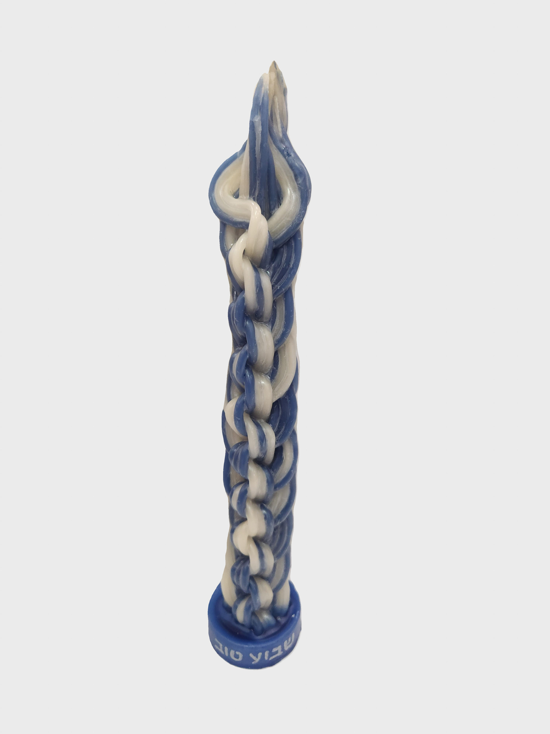 Blue and white Havdala candle 36