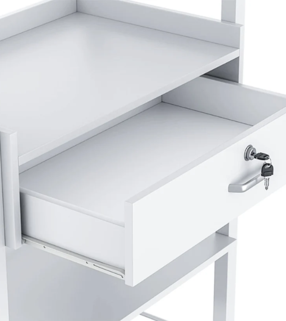 עגלת קוסמטיקה 3 מדפי עץ ומגירת אחסון - Cosmetics cart