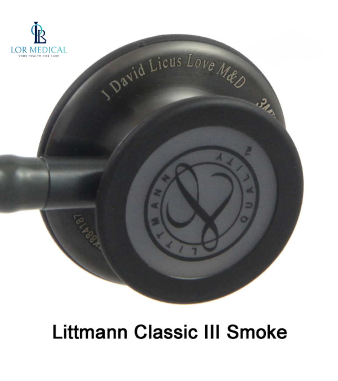3M™ Littmann® Classic III™ Monitoring Stethoscope , Smoke-Finish , Black Tube 5811