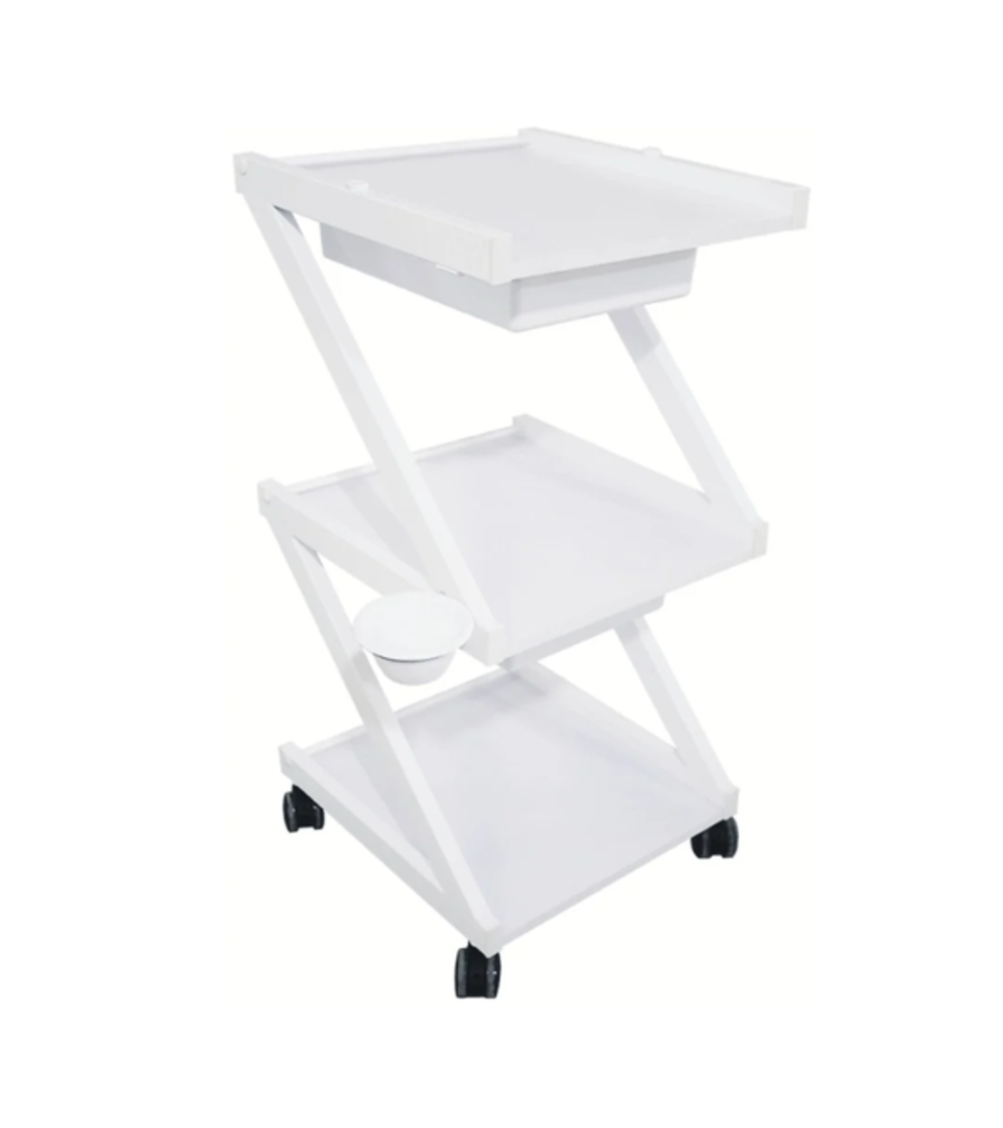עגלת קוסמטיקה 3 מדפי עץ ומגירות אחסון - Cosmetics cart