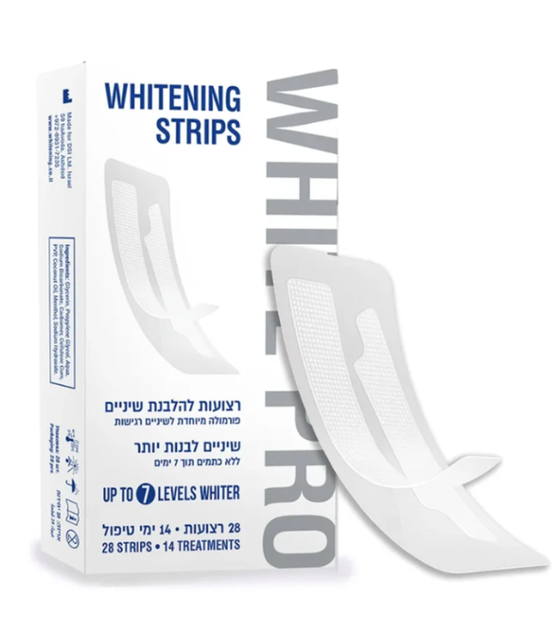 רצועות להלבנת שיניים, מדבקות להלבנת שיניים 28 יחידות- White Pro