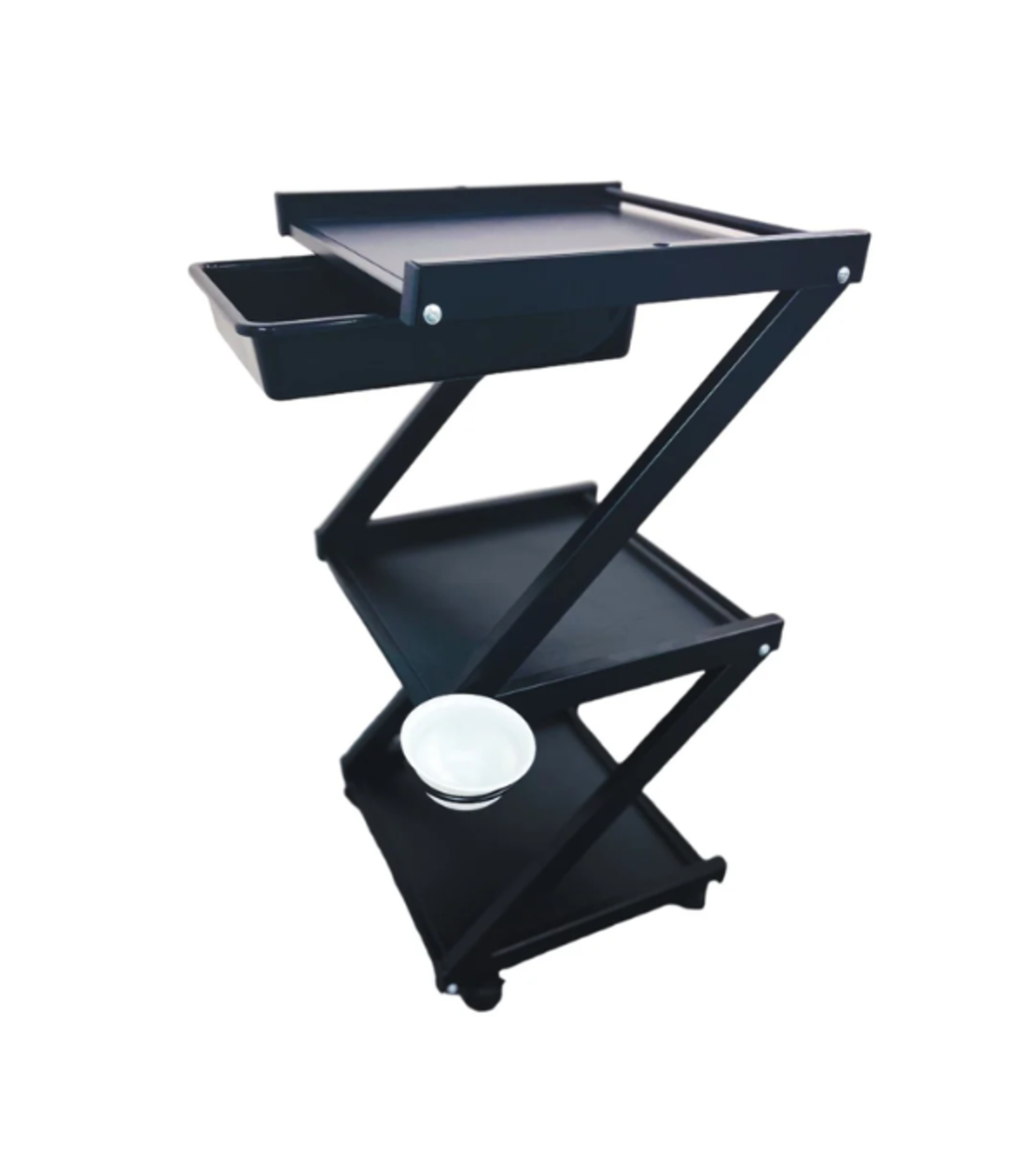 עגלת קוסמטיקה 3 מדפי עץ ומגירות אחסון - Cosmetics cart