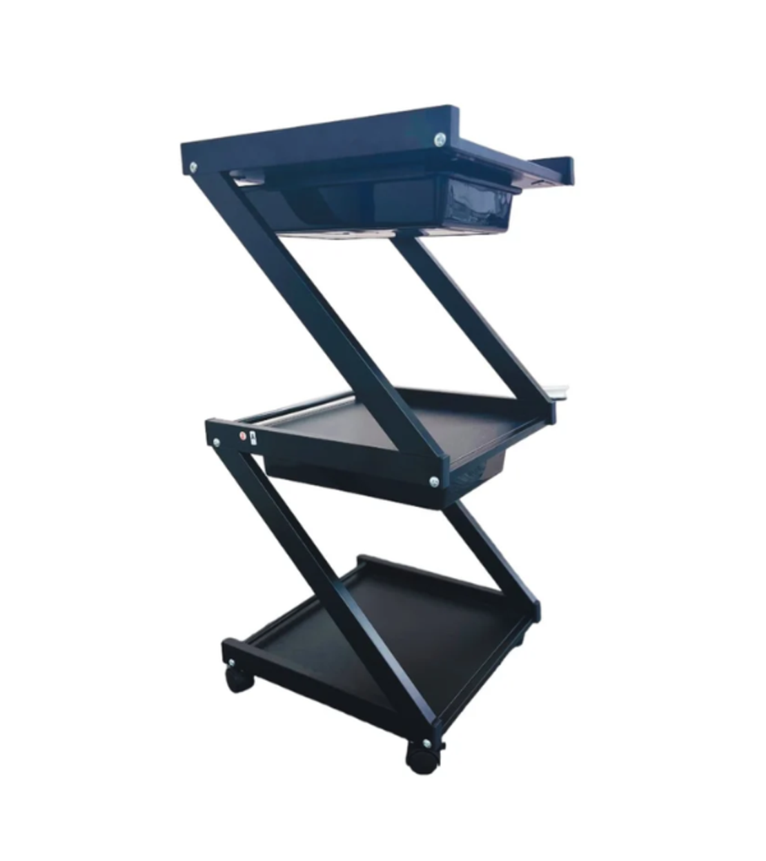 עגלת קוסמטיקה 3 מדפי עץ ומגירות אחסון - Cosmetics cart