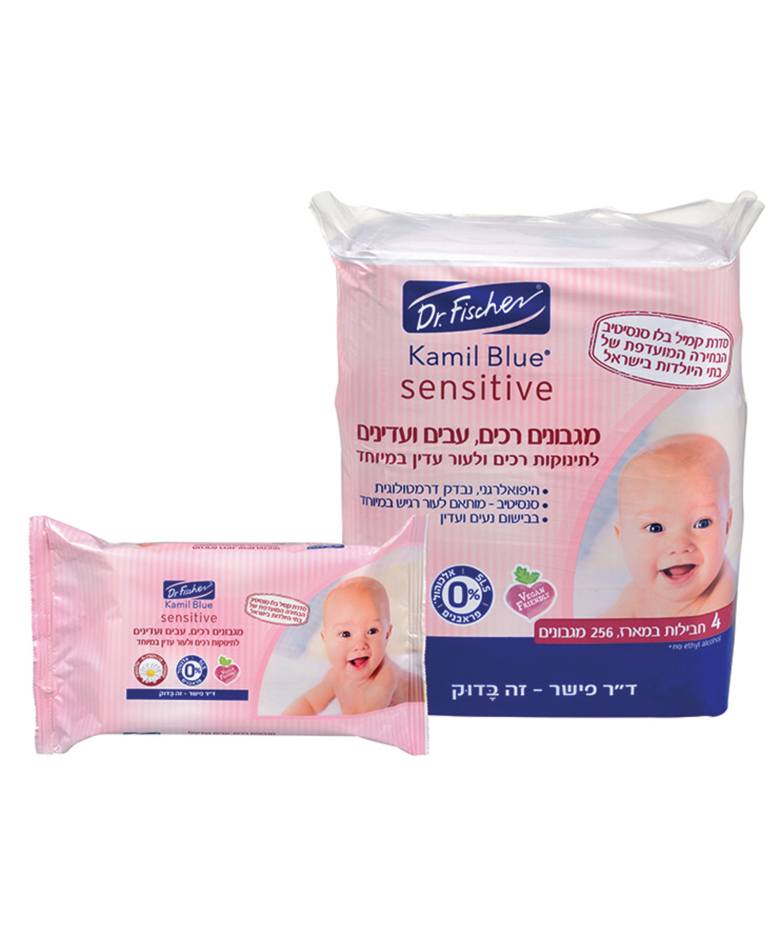 רביעיית מגבוני קמיל בלו סנסיטיב לעור עדין במיוחד